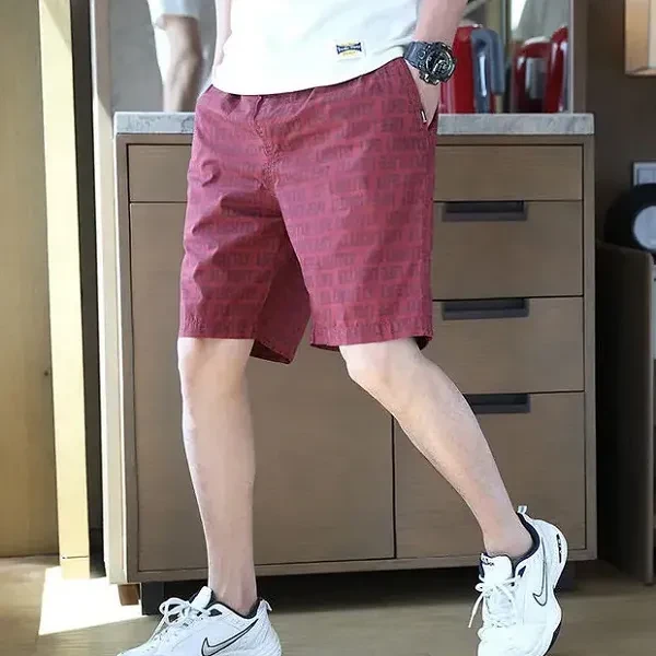 Men's Letter Print Beach Shorts - Loose Fit High Quality Polyester Eye-Catching