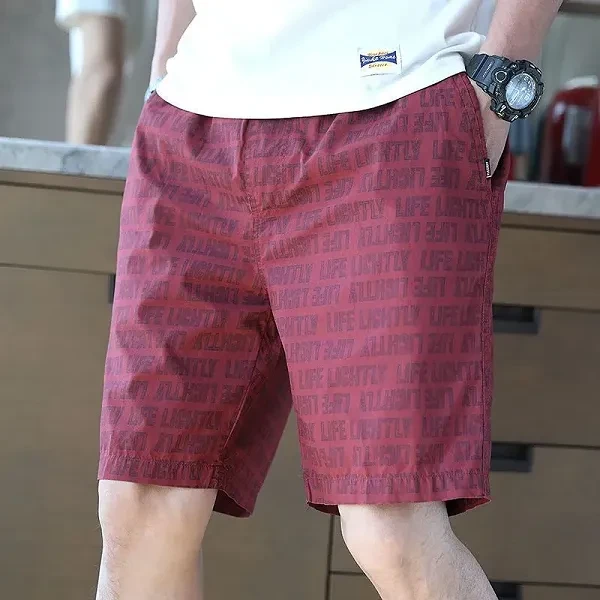 Men's Letter Print Beach Shorts - Loose Fit High Quality Polyester Eye-Catching