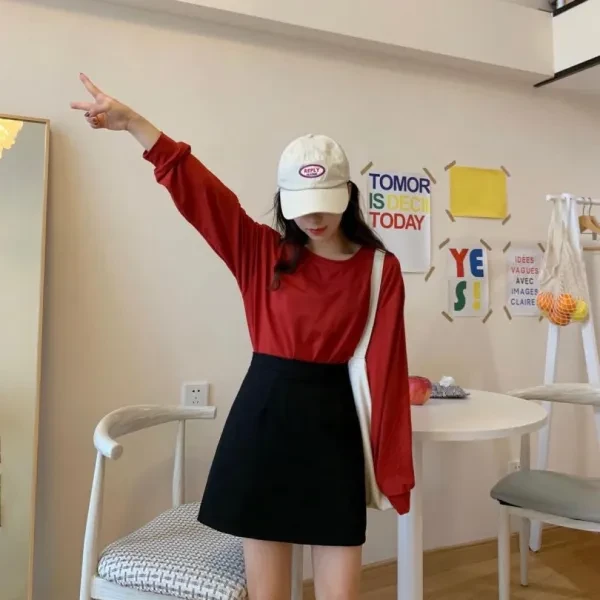 Black A-Line Mini Skirt Fashionable Summer Office Wear for Women