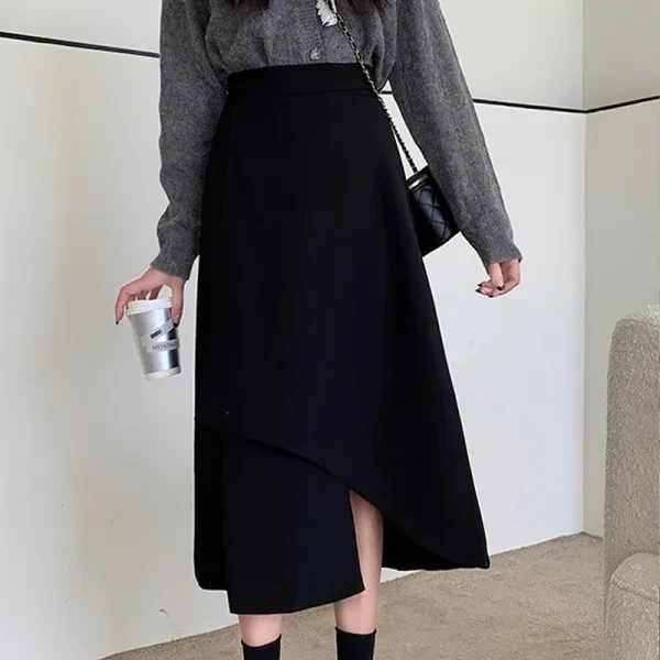 Black Flared A-Line Summer Long Skirt