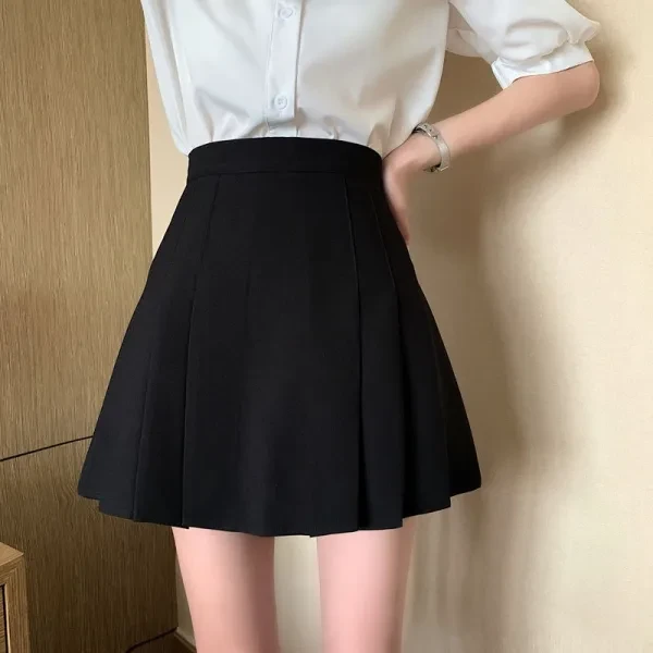 Black A-Line Mini Skirt Trendy Summer Fashion for Women