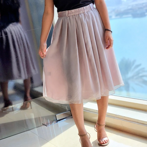 Simple matching comfortable breathable pleated elastic waist high waist slim ski