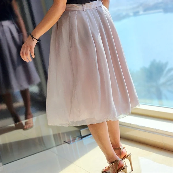 Simple matching comfortable breathable pleated elastic waist high waist slim ski