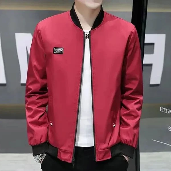 Men's Premium Wine Red Winter Jacket Stay Warm & Stylish with Zip-Up Windbreaker