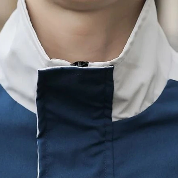 Blue Zipper Closure Men's Jacket with Letter Print Stand Collar - Fashionable an