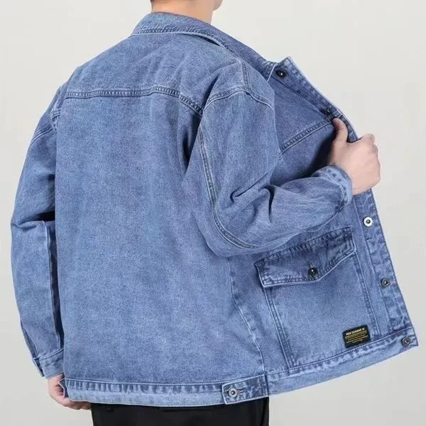 Men's Fashionable Denim Jacket with Multi-Pockets - Blue Collar