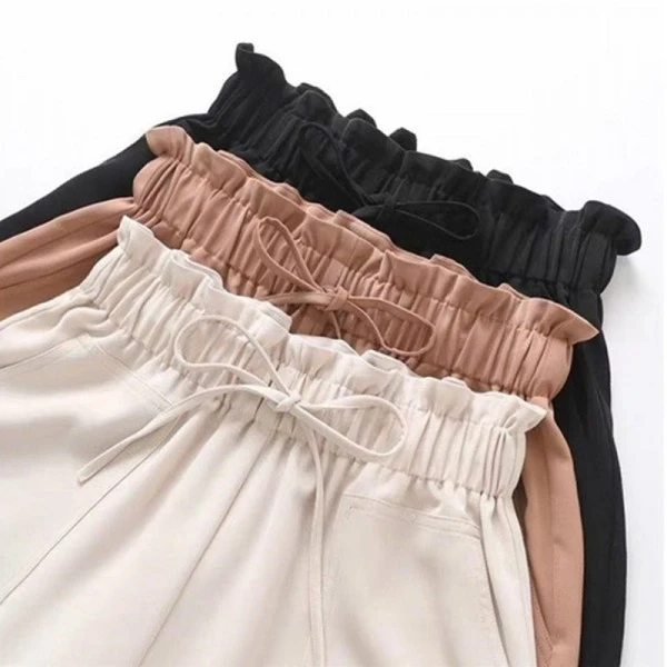 Women's Shorts High Waist Elastic Wide Legs Loose Pants Outer wear Girls Bottom