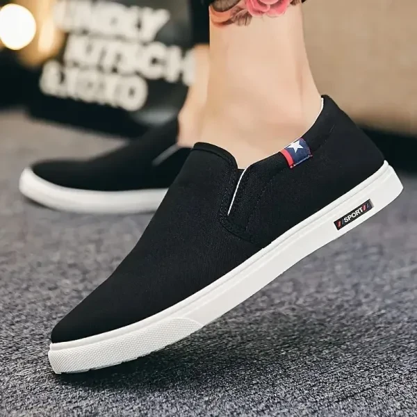 Elegant Solid Color Slip-on Canvas Flat Shoes