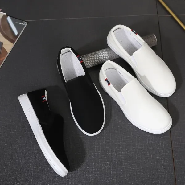 Elegant Solid Color Slip-on Canvas Flat Shoes