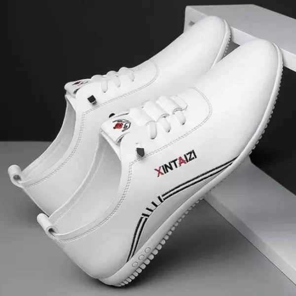 Letters Print PU Leather Slip On Men Flat Fashion Pointy Toe Flat Bottom Casual