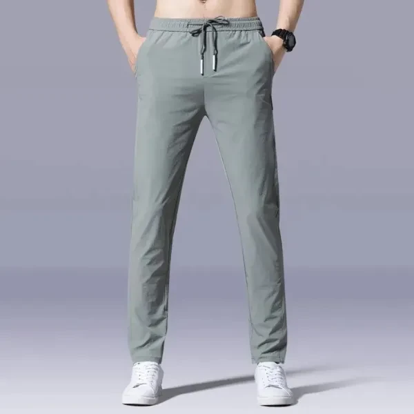 Solid Color Men Fashionable Sports Trouser, Comfortable Running Gym Thin Pants