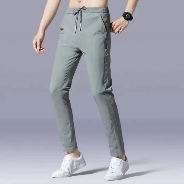 Solid Color Men Fashionable Sports Trouser, Comfortable Running Gym Thin Pants