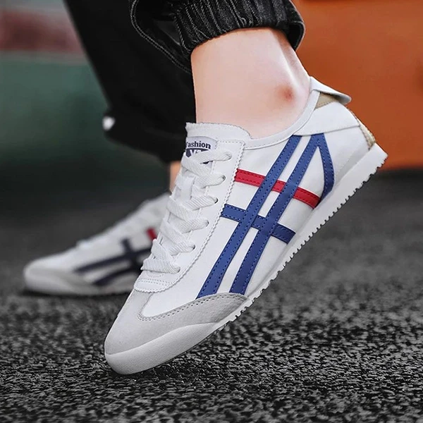 Colorful Stripes Pattern Men Flat Shoes Lace Up Soft Bottom Fashion Casual Party