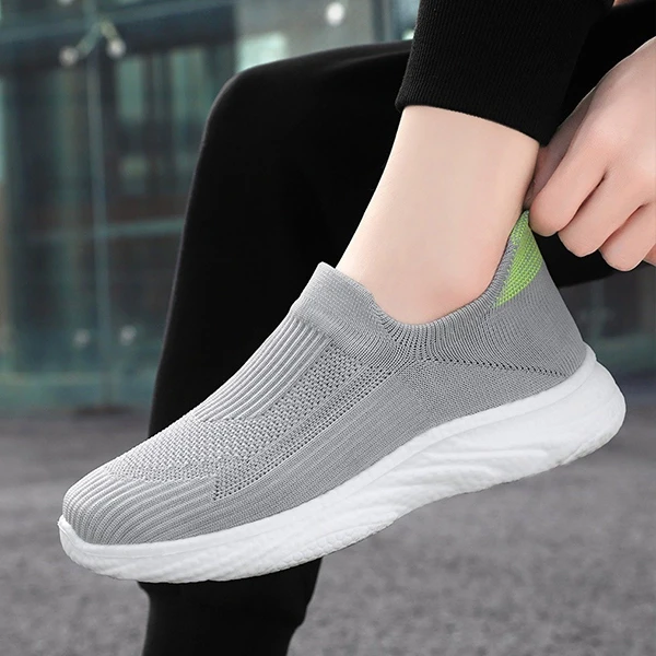 Mesh Breathable Slip-On Wear Resistant Almond Toe Lightweight Men Walking Flat F