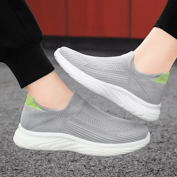 Mesh Breathable Slip-On Wear Resistant Almond Toe Lightweight Men Walking Flat F