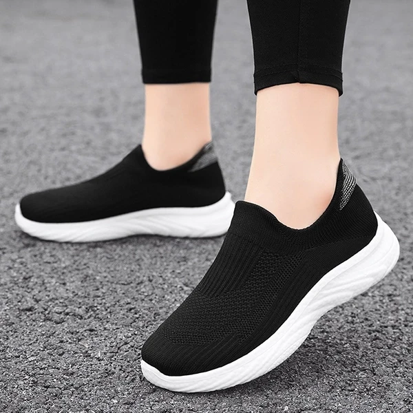 Mesh Breathable Slip-On Wear Resistant Almond Toe Lightweight Men Walking Flat F