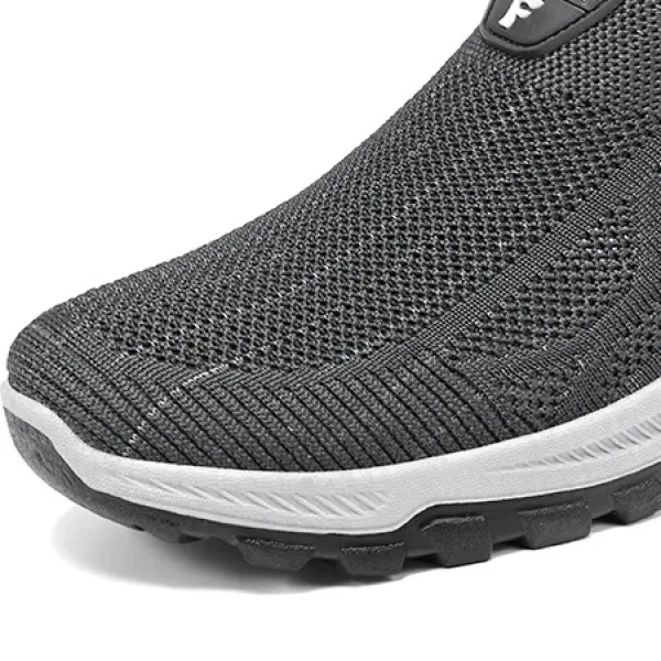Breathable Hollow Mesh Slip-On Men Fashionable Casual Flat Walking Sports Sneake