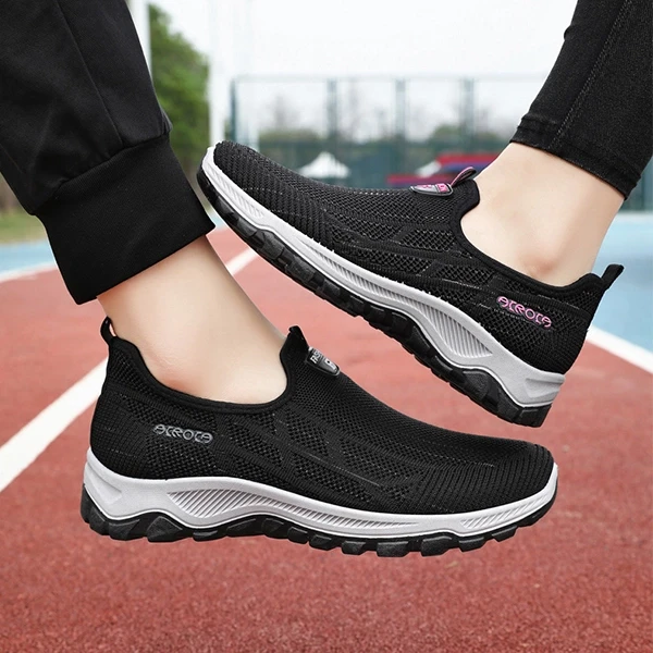 Breathable Hollow Mesh Slip-On Men Fashionable Casual Flat Walking Sports Sneake