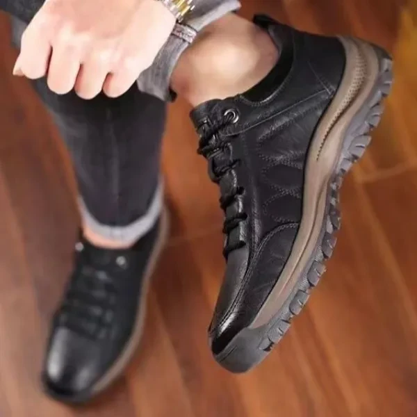 Premium Synthetic Leather Casual Boots - Slip On Black