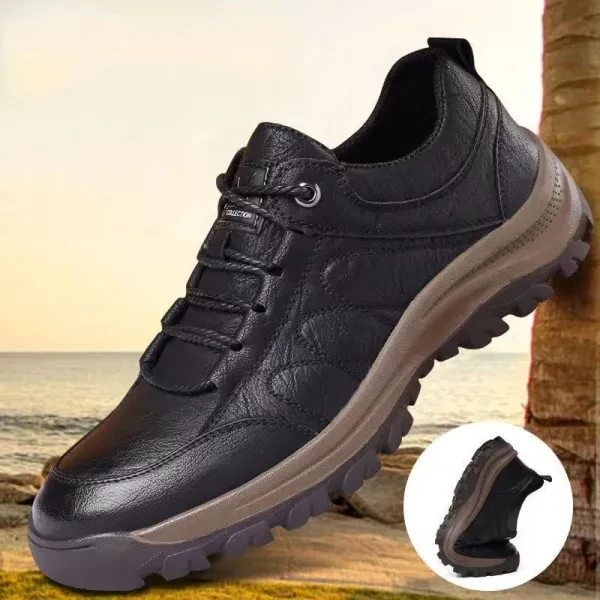 Premium Synthetic Leather Casual Boots - Slip On Black