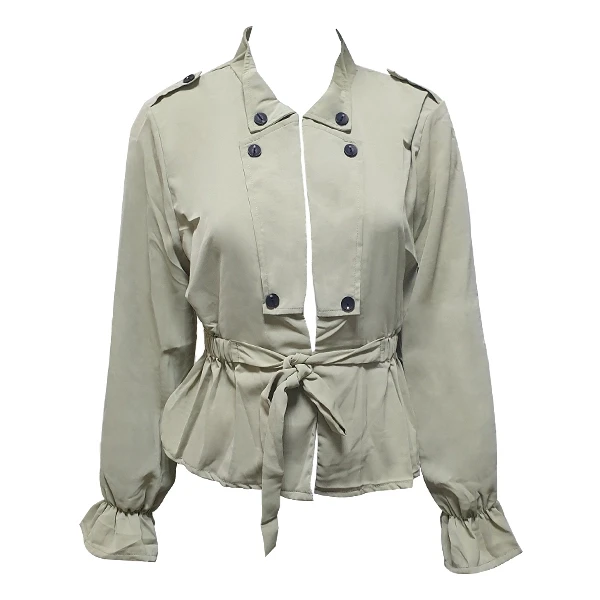 Collar Neck Blazer Jacket Casual Cover-Up Suit Coat Button Closure Women Jacket