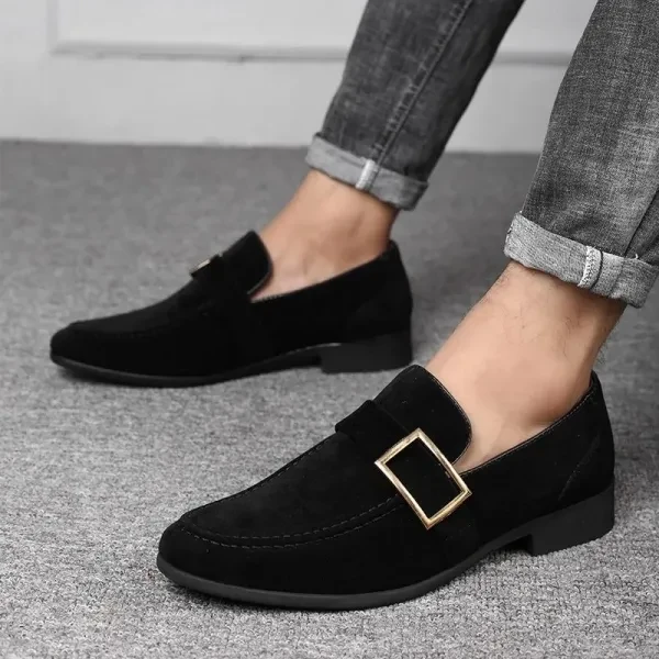 Prem. Suede Loafers Luxury Design Soft Soles Pointed Toe for Men
