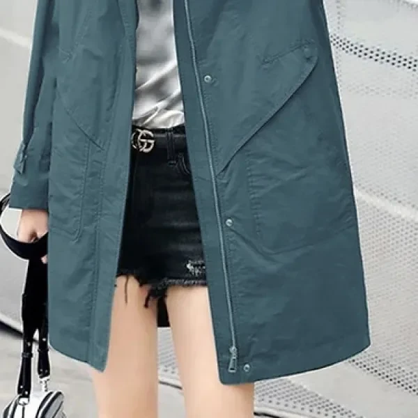 Blue Zip Front Hoodie Jacket - Stay Cozy & Chic (Women)