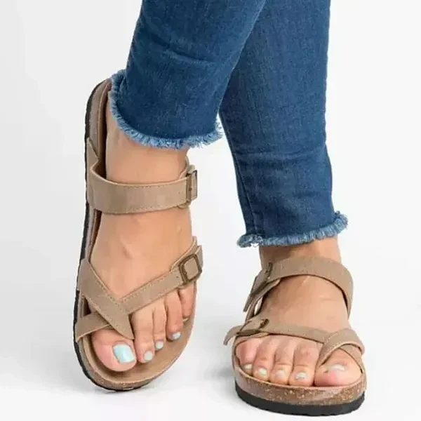 Cross Strap Buckle Design Men Formal Party Wear Brown Color Designer Sandals