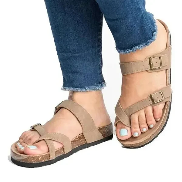 Cross Strap Buckle Design Men Formal Party Wear Brown Color Designer Sandals