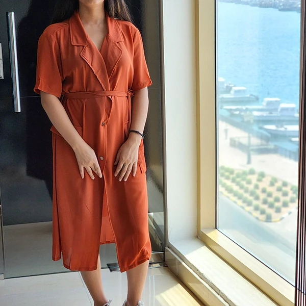 Coffee Suit Style Half Sleeves Cardigan - Women's Jacket