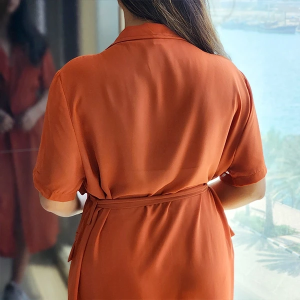 Coffee Suit Style Half Sleeves Cardigan - Women's Jacket