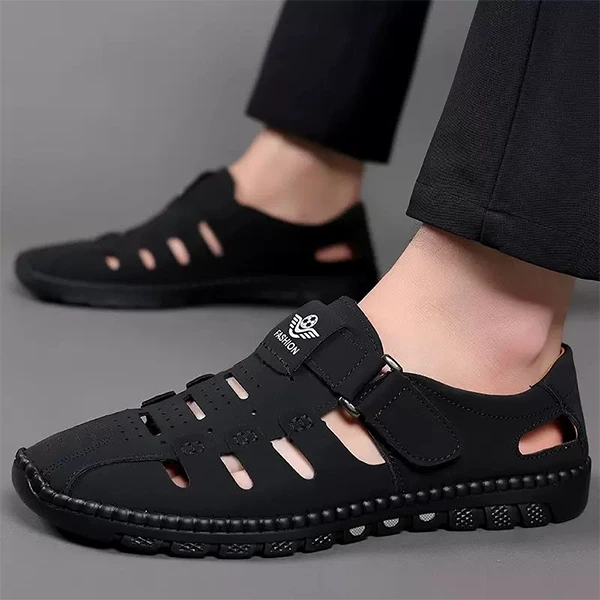 Stitch Hollow Detail Buckle Velcro Closure Durable Men's Lightweight Breathable