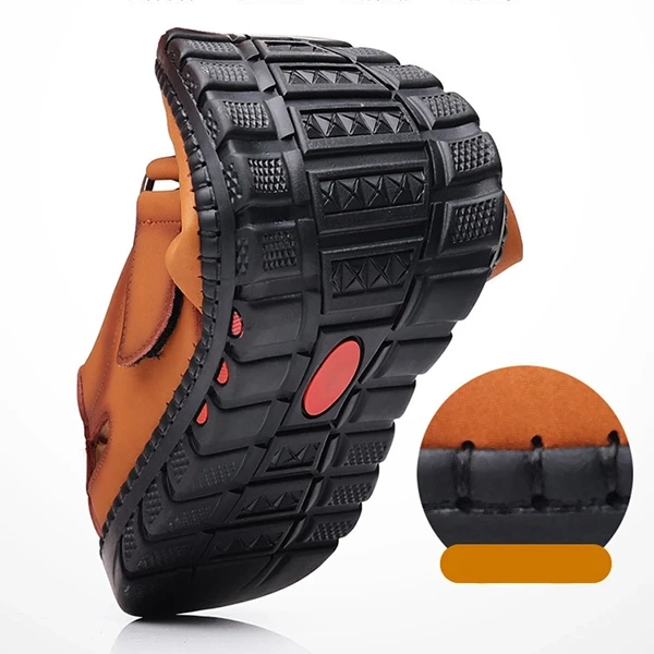 Stitch Hollow Detail Buckle Velcro Closure Durable Men's Lightweight Breathable