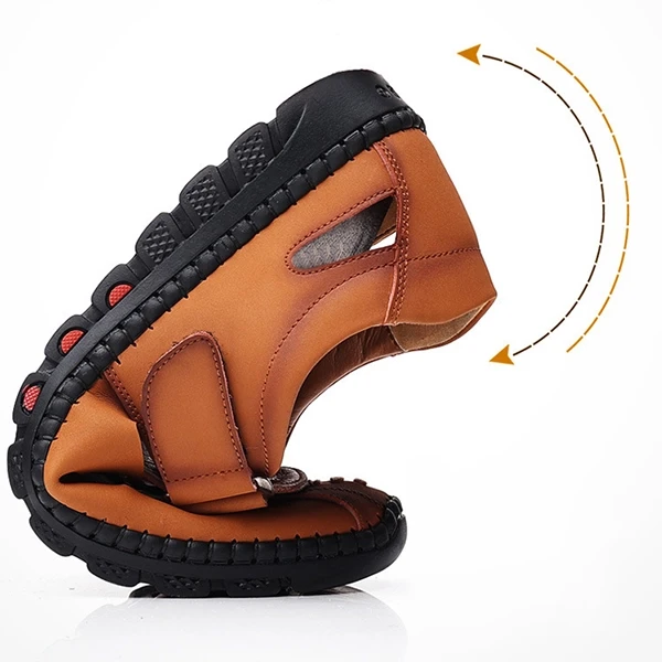 Stitch Hollow Detail Buckle Velcro Closure Durable Men's Lightweight Breathable