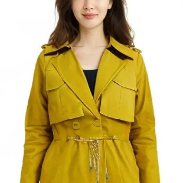 Lapel Neck Full Sleeves Dual Pocket Design Casual Wear Winter Coat Women Jacket