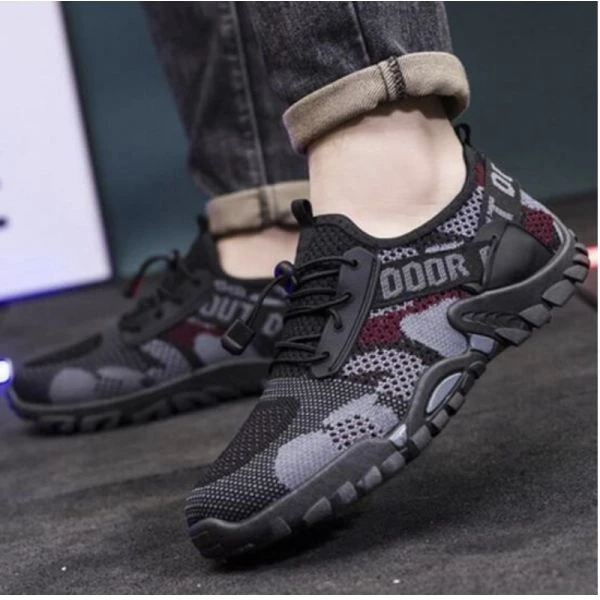 Breathable Mesh Lace Closure Anti-Slip Lightweight Outdoor Sports Shoes Men Hiki