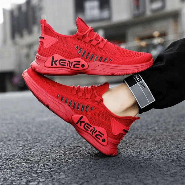 Breathable Mesh Detail Lace-Up Front Soft Sole Lightweight Men Outdoor Sports We