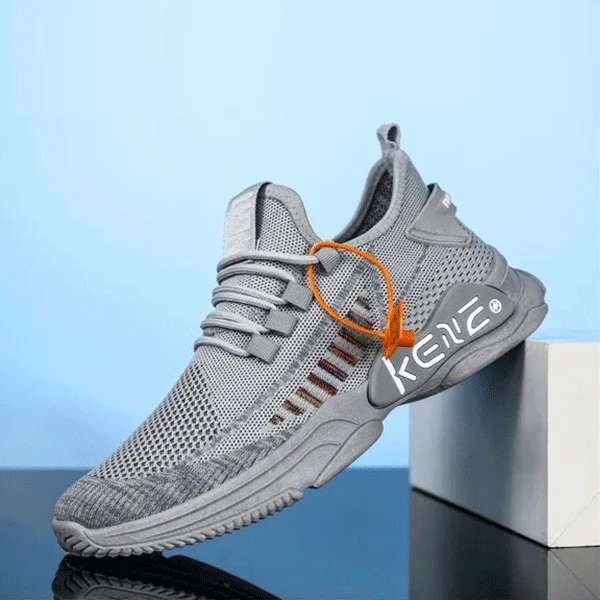 Breathable Mesh Detail Lace-Up Front Soft Sole Lightweight Men Outdoor Sports We