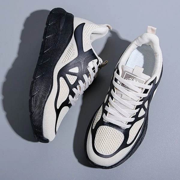 Hollow Detail Breathable Non-Slip Men Sports Shoes Lace-Up Lightweight Running S