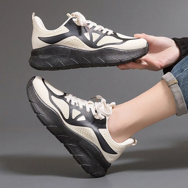 Hollow Detail Breathable Non-Slip Men Sports Shoes Lace-Up Lightweight Running S