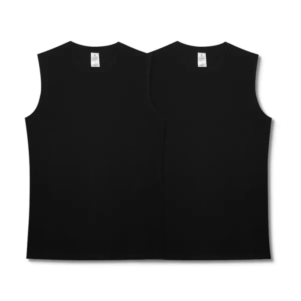 Summer Men's Fitness Breathable Black Sweat Vest - Heavy Cotton, Sleeveless, Tre