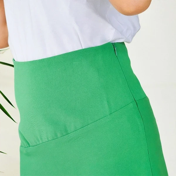 Green Length Women Skirt - Elastic Waist - Ideal for Parties and Events