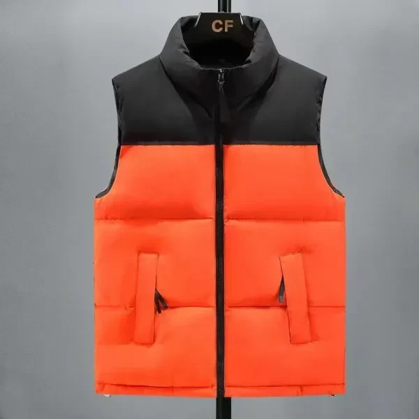 Men's Sleeveless Quilted Winter Jacket Dual Tone Zipper Design