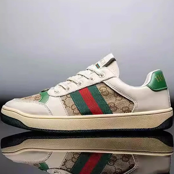 Premium Design Letters Pattern Men Sneakers Lace Up Round Toe Fashionable Party