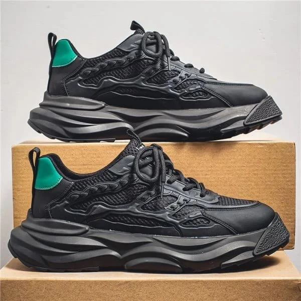 Fashion Design Mesh Fabric Breathable Men Sneakers Lace Up Soft Sole Sports Runn