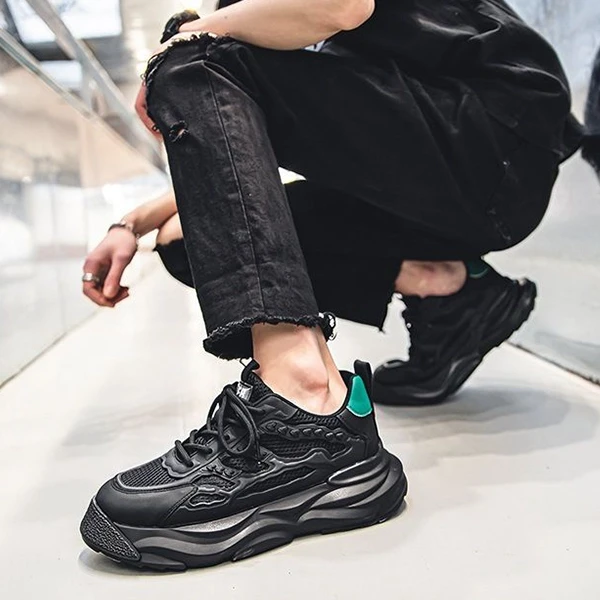 Fashion Design Mesh Fabric Breathable Men Sneakers Lace Up Soft Sole Sports Runn