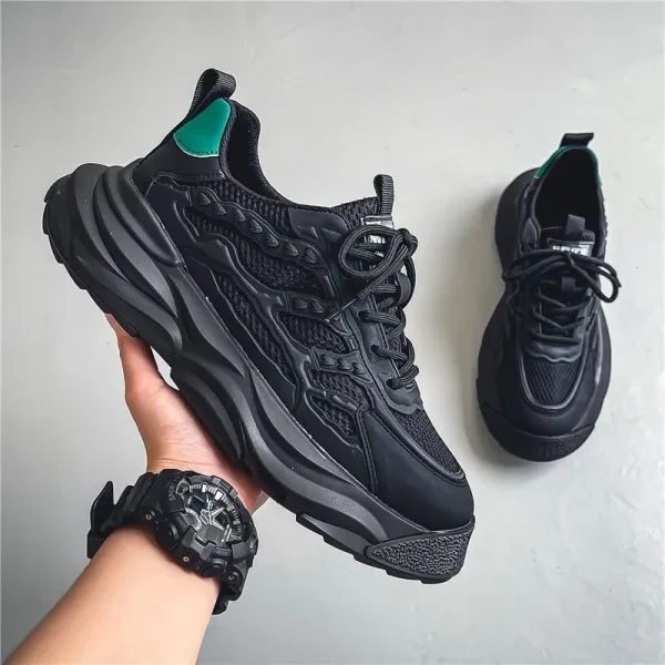 Fashion Design Mesh Fabric Breathable Men Sneakers Lace Up Soft Sole Sports Runn