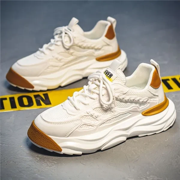 Fashion Design Mesh Fabric Breathable Men Sneakers Lace Up Soft Sole Sports Runn