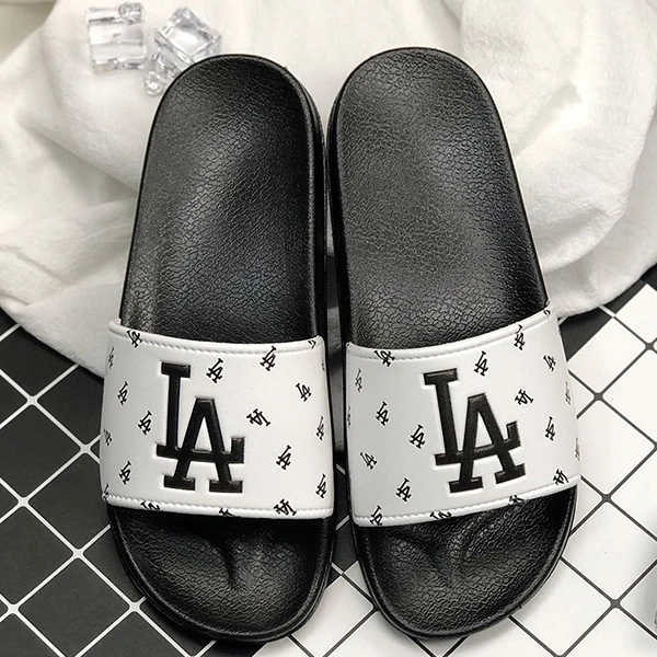 Letter Print EVA Soft Sole Open Toe Couple Men Outdoor Comfy Wear White Color Li