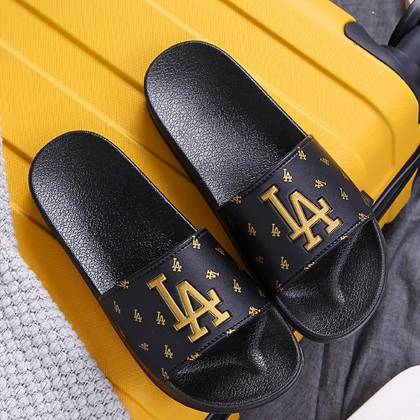 Letter Print EVA Soft Sole Open Toe Couple Men Outdoor Comfy Wear White Color Li